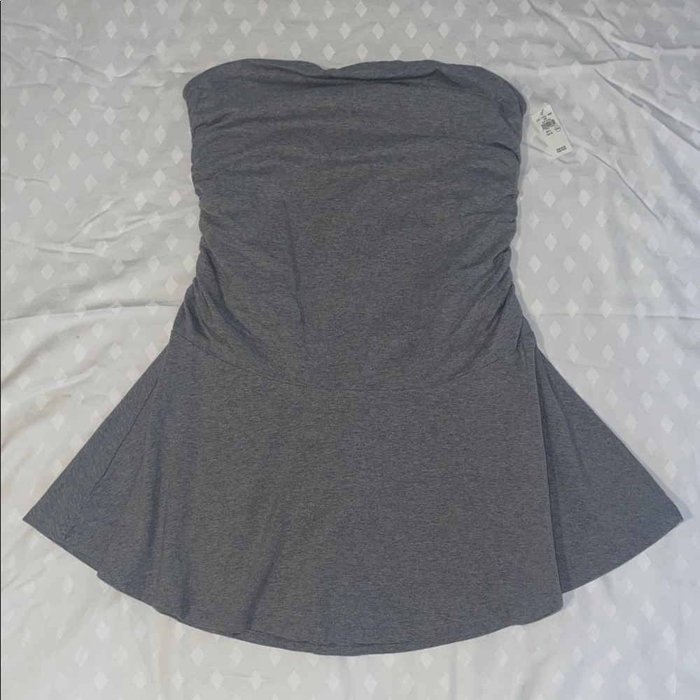 Aerie Charcoal Strapless Dress